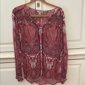 Lucky Brand Red and Black Blouse